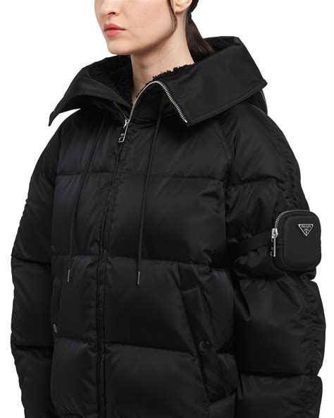 re-nylon gabardine puffer jacket prada|Prada re nylon puffer jacket.